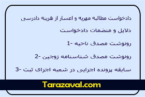 دادخواست مطالبه مهریه و اعسار از هزینه دادرسی