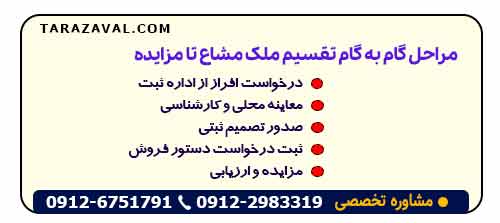 مراحل گام‌ به‌ گام تقسیم ملک مشاع تا مزایده